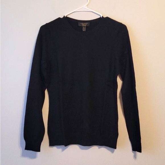 NWT 100% Cashmere Sweater Charter Club Luxury Petite Medium $140. Black - Picture 4 of 8